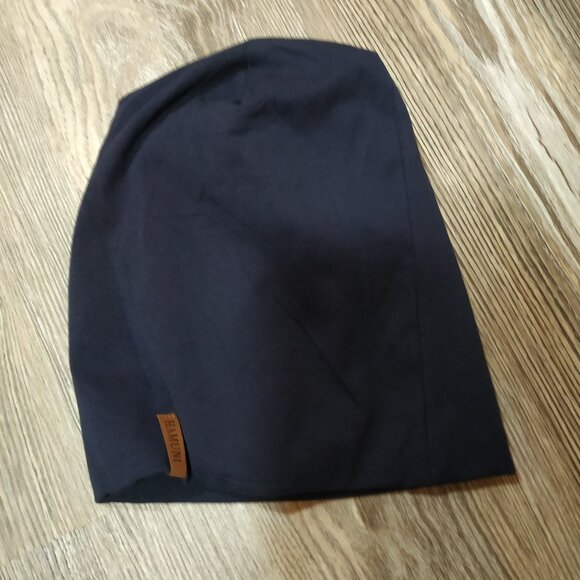 Cotton Slouchy Beanie, Dark Blue - Picture 4 of 4